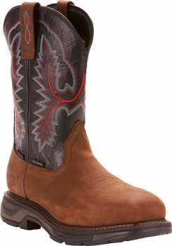 Ariat AR10024968 Work Hog XT, Men's, Brown, Carbon Toe, EH, WP, 11 Inch, Pull On Boot