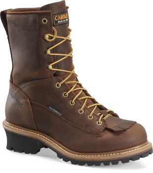 Carolina CA9824 Spruce, Men's, Copper, Steel Toe, EH. WP, Lace To Toe, Logger, 8 Inch, Work Boot