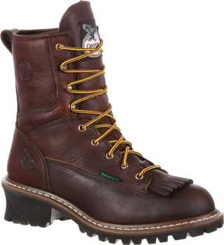 Georgia Boot GA7313 Men's, Chocolate, Steel Toe, EH, WP, 8 Inch, Logger, Work Boot