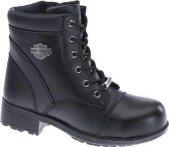 Harley Davidson HD83883 Raine, Women's, Black, Steel Toe, EH, Side Zip Boot