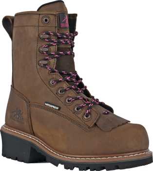 Hoss Boots MT28028 Mareen, Women's, Brown, Comp Toe, EH, PR, WP, 8 Inch, Logger Work Boot