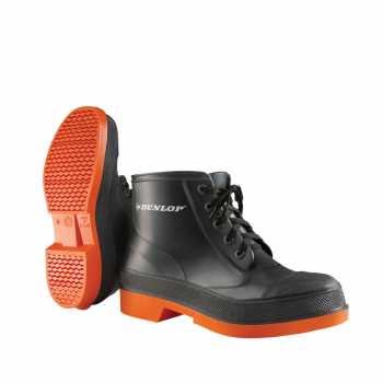 Dunlop 87981 Men's Grey/Orange 6 Inch PVC Waterproof, Slip Resistant, Steel Toe, Lace Up Boot