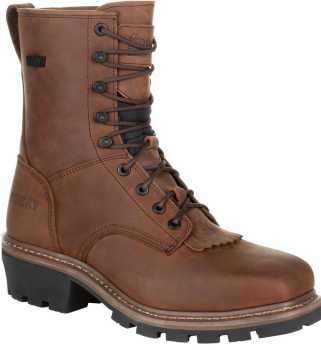 Rocky RYRKK0277 Men's, Brown, Comp Toe, EH, WP, 9 Inch, Logger, Work Boot