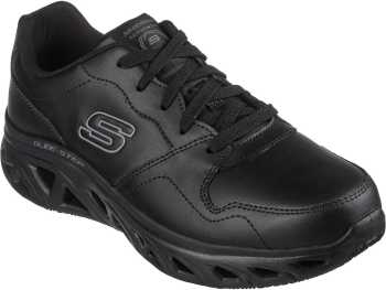 SKECHERS Work SK200105BLK Benafix, Men's, Black, Soft Toe, Slip Resistant, Low Athletic, Work Shoe
