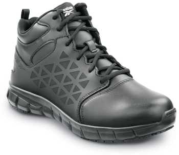 Reebok Work SRB3204 Sublite Cushion Work, Black, Men's, Mid-Athletic Style Slip Resistant Soft Toe Work Shoe