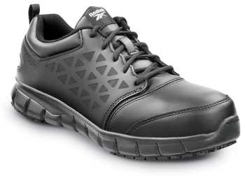 Reebok Work SRB3206 Sublite Cushion Work, Men's, Black, Athletic Style, Composite Toe, EH, MaxTRAX Slip Resistant, Work Shoe