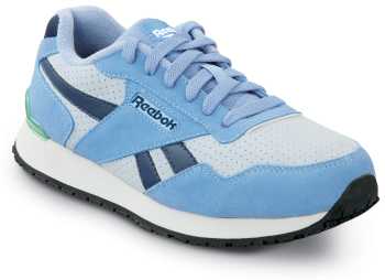 Reebok Work SRB950 Harman, Women's, Blue/Grey, Soft Toe, Slip-Resistant, EH, Retro Jogger Work Shoe