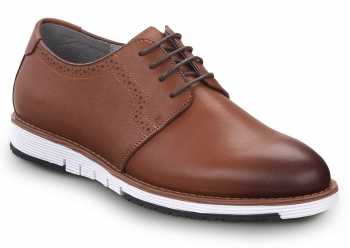 SR Max SRM3350 Beaufort, Men's, Brown/White, Dress Style, MaxTRAX Slip Resistant, Soft Toe Work Shoe