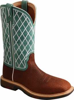 Twisted X TWWXBA002 Women's, Tobacco/Turquoise, Alloy Toe, EH, Pull On Boot