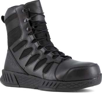 Reebok Work WGB3214 Floatride Energy Tactical Men's, Black, 8 Inch Side-Zip Style, Composite Toe, EH, Slip-Resistant Work Boot